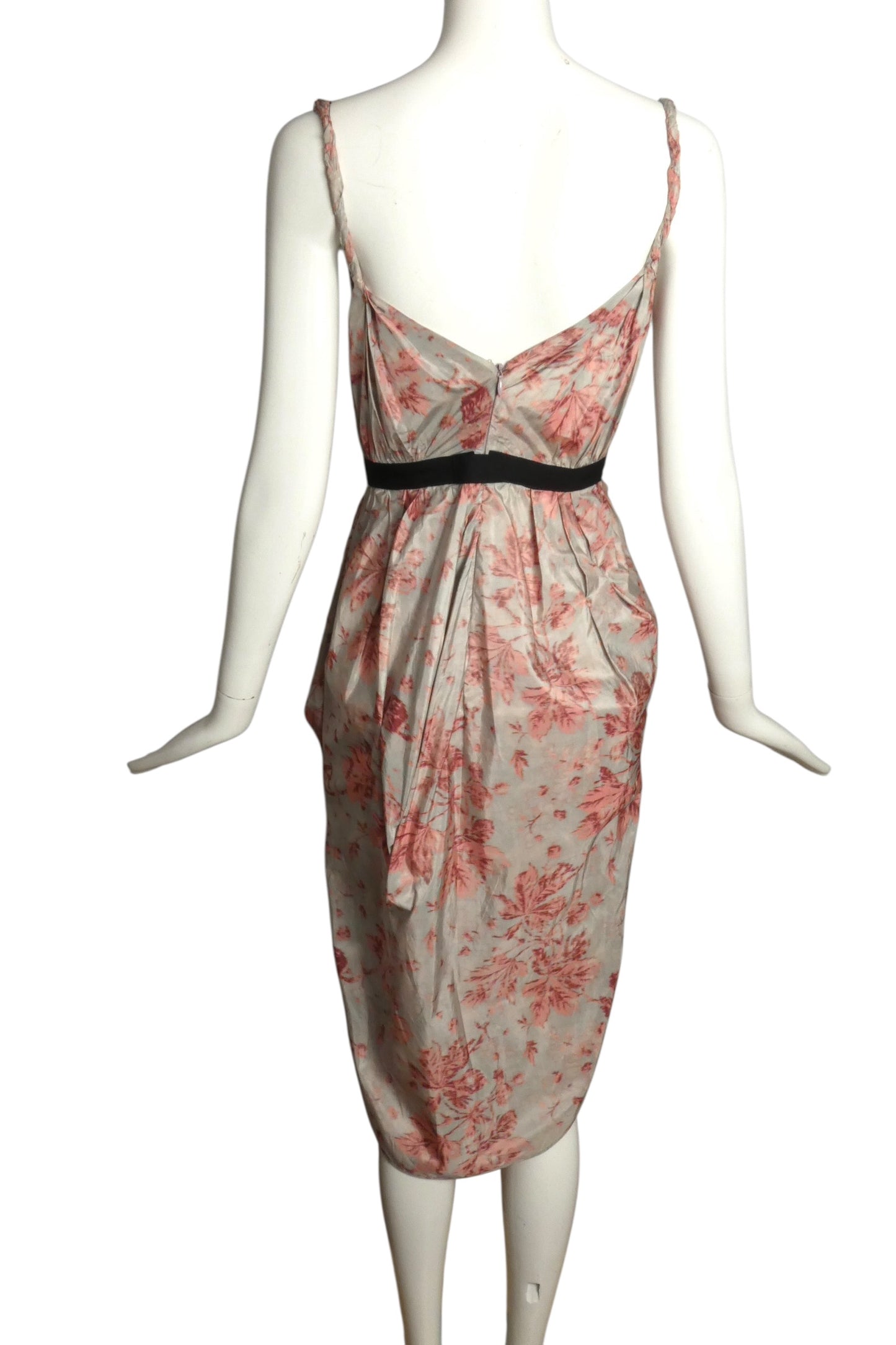 2020s Floral Taffeta Bustier Dress, Size 2