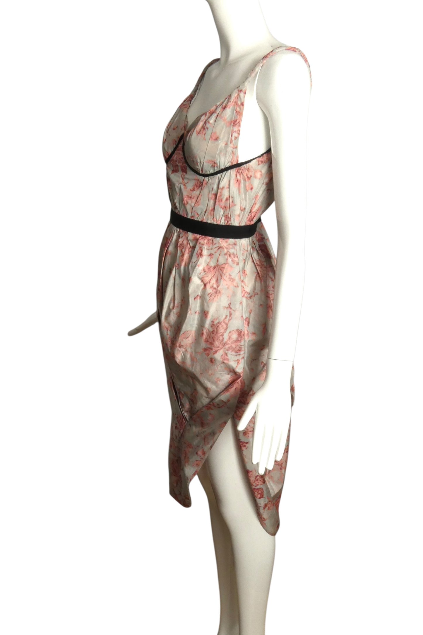 2020s Floral Taffeta Bustier Dress, Size 2