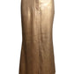 CHANEL- 2005 Gold Metallic Linen Skirt, Size 8