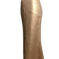 CHANEL- 2005 Gold Metallic Linen Skirt, Size 8
