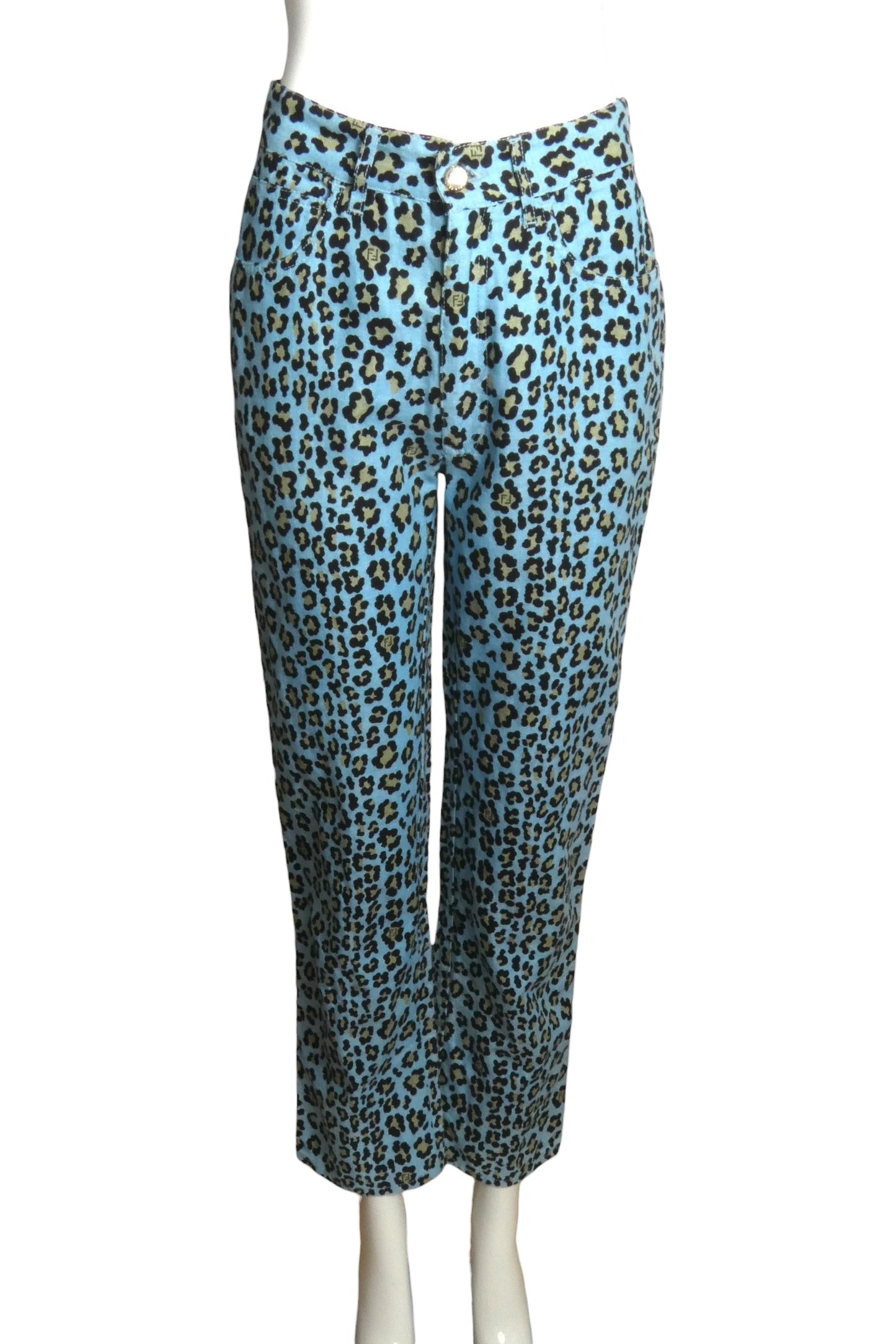 FENDI- 1990s Animal Print Pants, Size 6