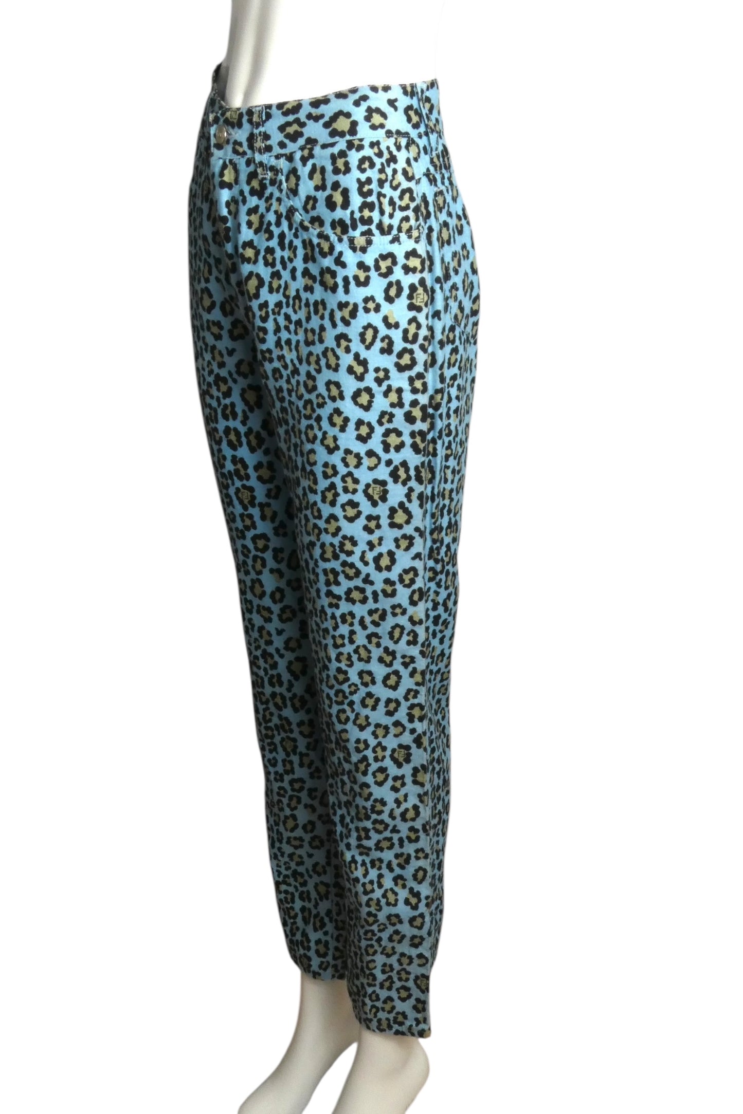 FENDI- 1990s Animal Print Pants, Size 6