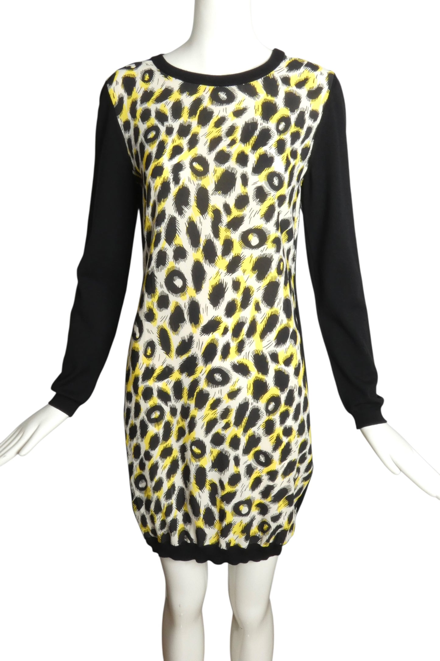 2010s Animal Print Sweater Dress, Size 10