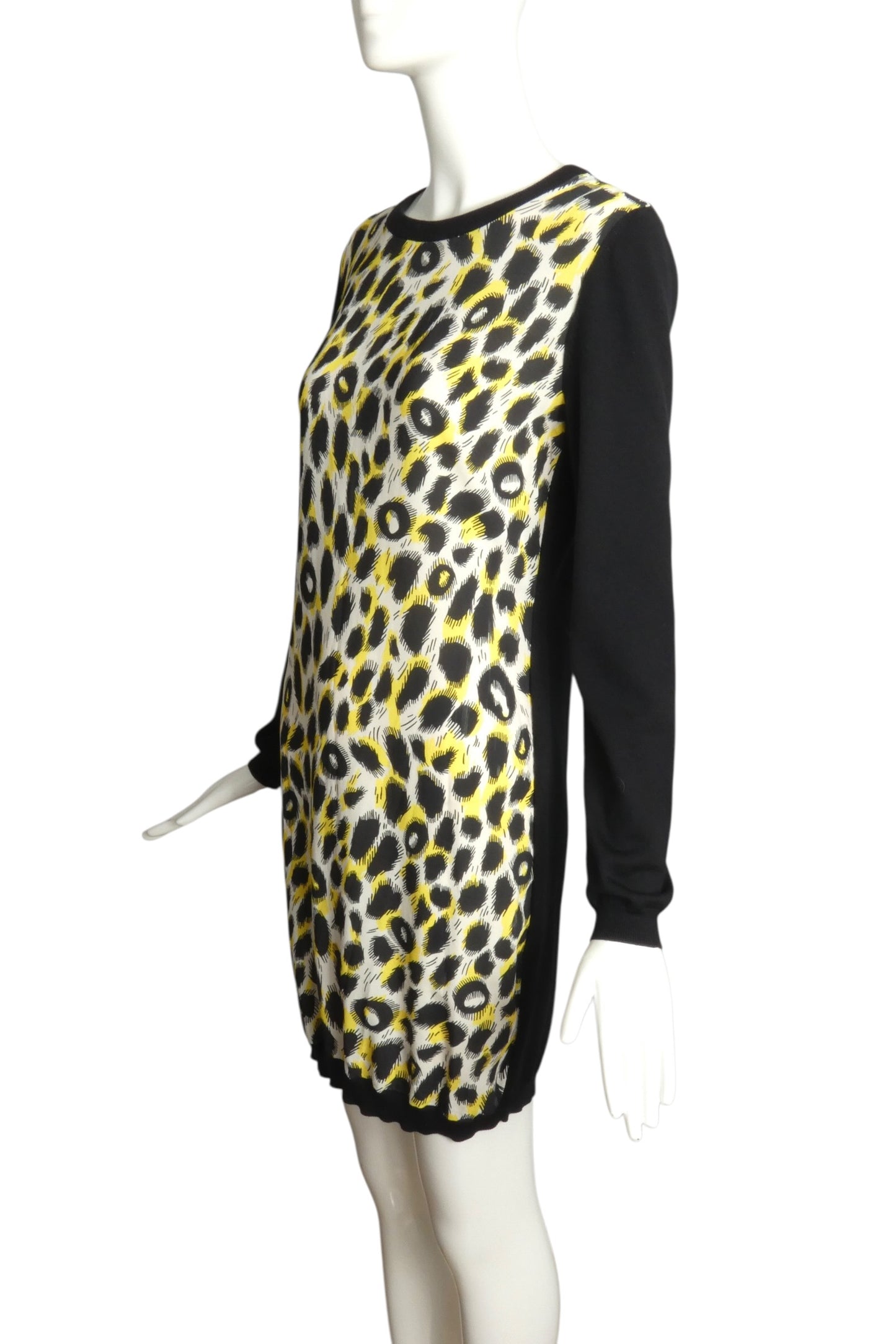 2010s Animal Print Sweater Dress, Size 10