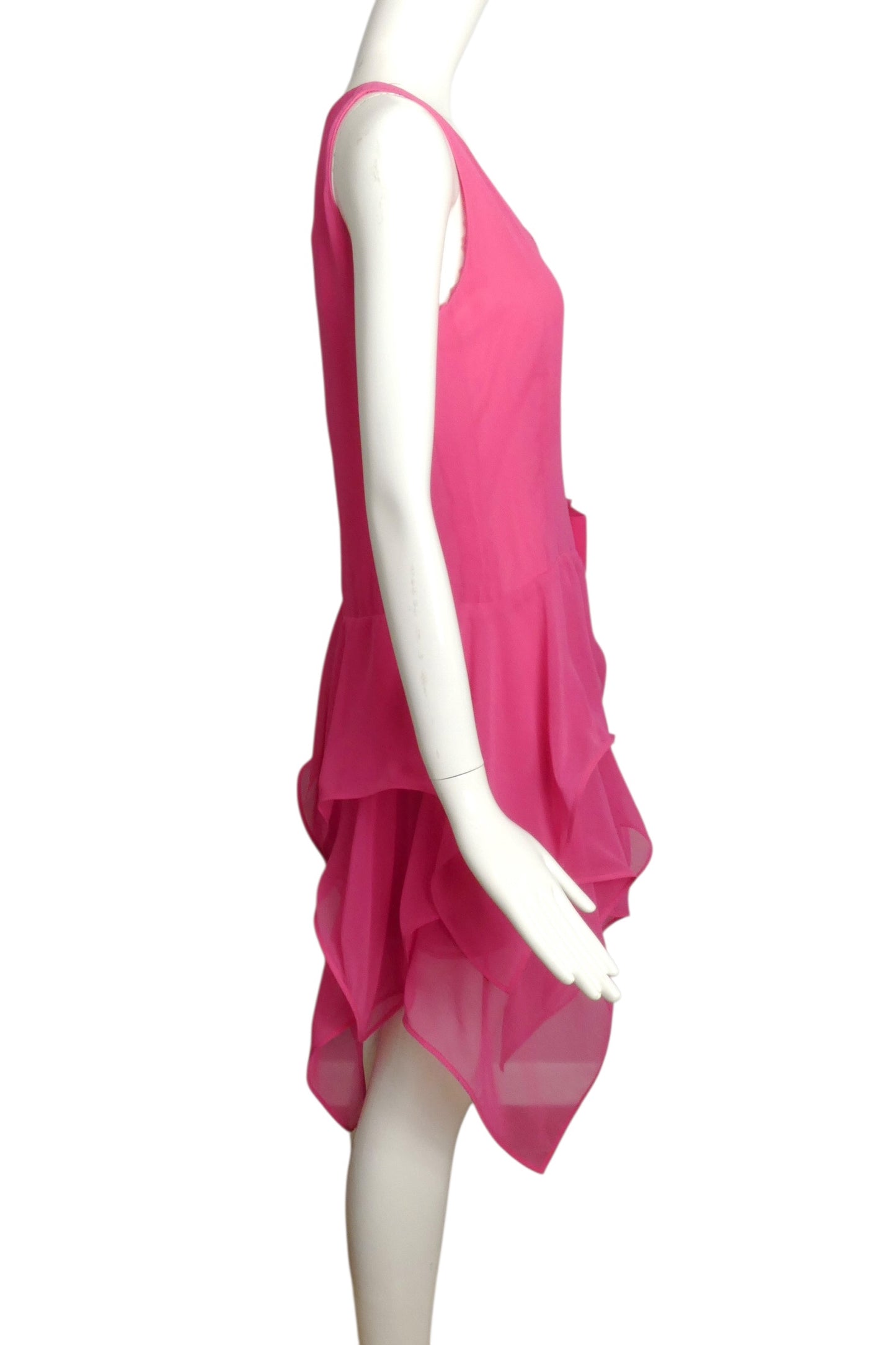 2018 Pink Chiffon Handkerchief Dress, Size 4