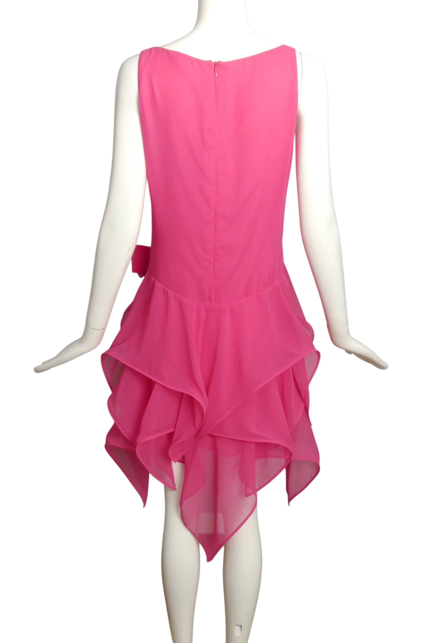 2018 Pink Chiffon Handkerchief Dress, Size 4