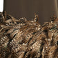 PIERRE CARDIN (HAUTE COUTURE)-2005 Brown Crepe & Feather Party Dress, Size-4