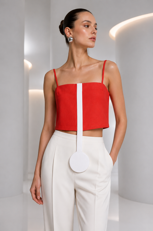 PIERRE CARDIN - 2004 Rayon Midriff Top, Size 8