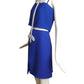 PIERRE CARDIN( HAUTE COUTURE)- 1992 2pc Blue Rayon Skirt Set, Size 6