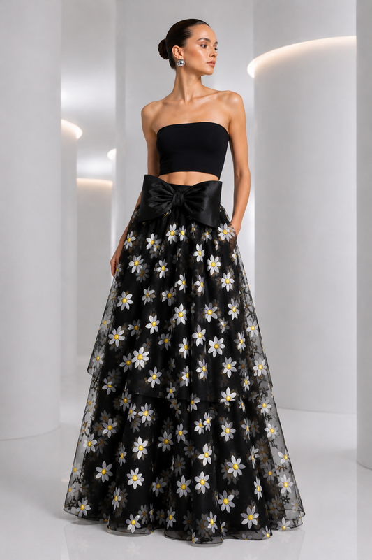 PIERRE CARDIN - 1997 Daisy Tulle Ballgown Skirt, Size 4