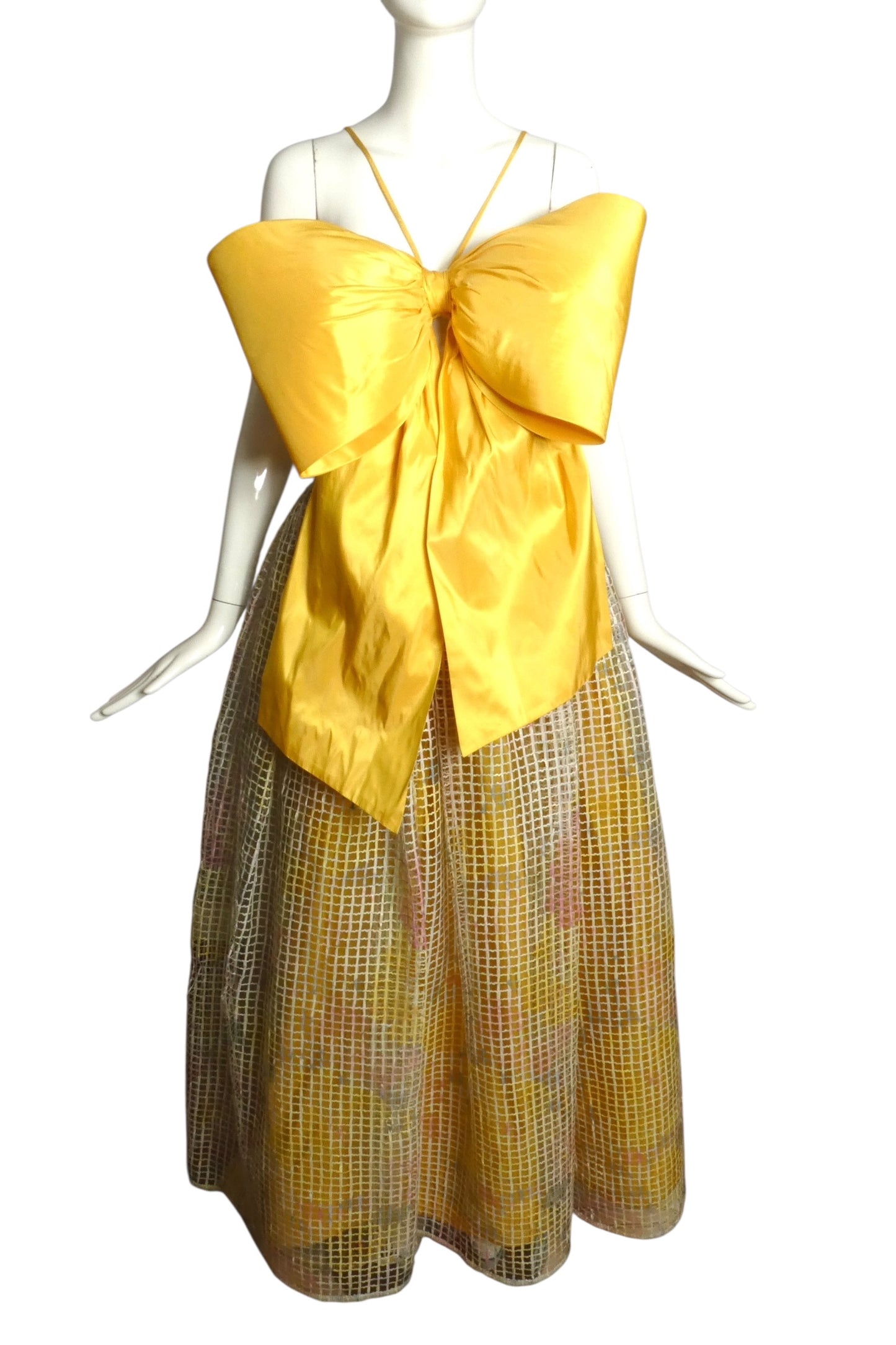 PIERRE CARDIN (HAUTE COUTURE)- 2000 2pc Raffia & Taffeta Skirt Ensemble, Size 4