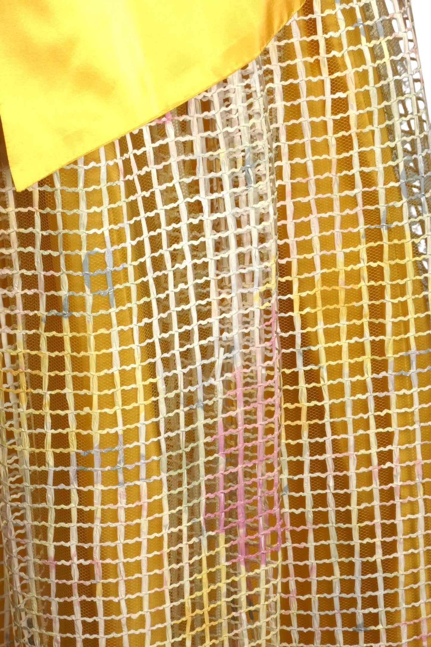 PIERRE CARDIN (HAUTE COUTURE)- 2000 2pc Raffia & Taffeta Skirt Ensemble, Size 4