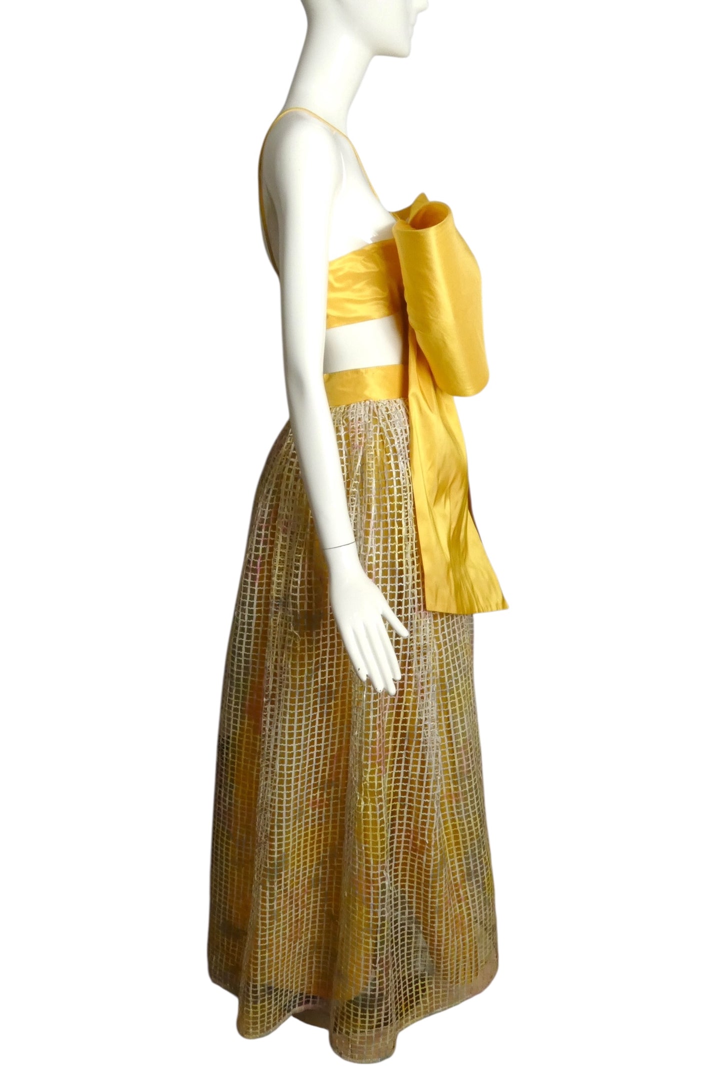 PIERRE CARDIN (HAUTE COUTURE)- 2000 2pc Raffia & Taffeta Skirt Ensemble, Size 4