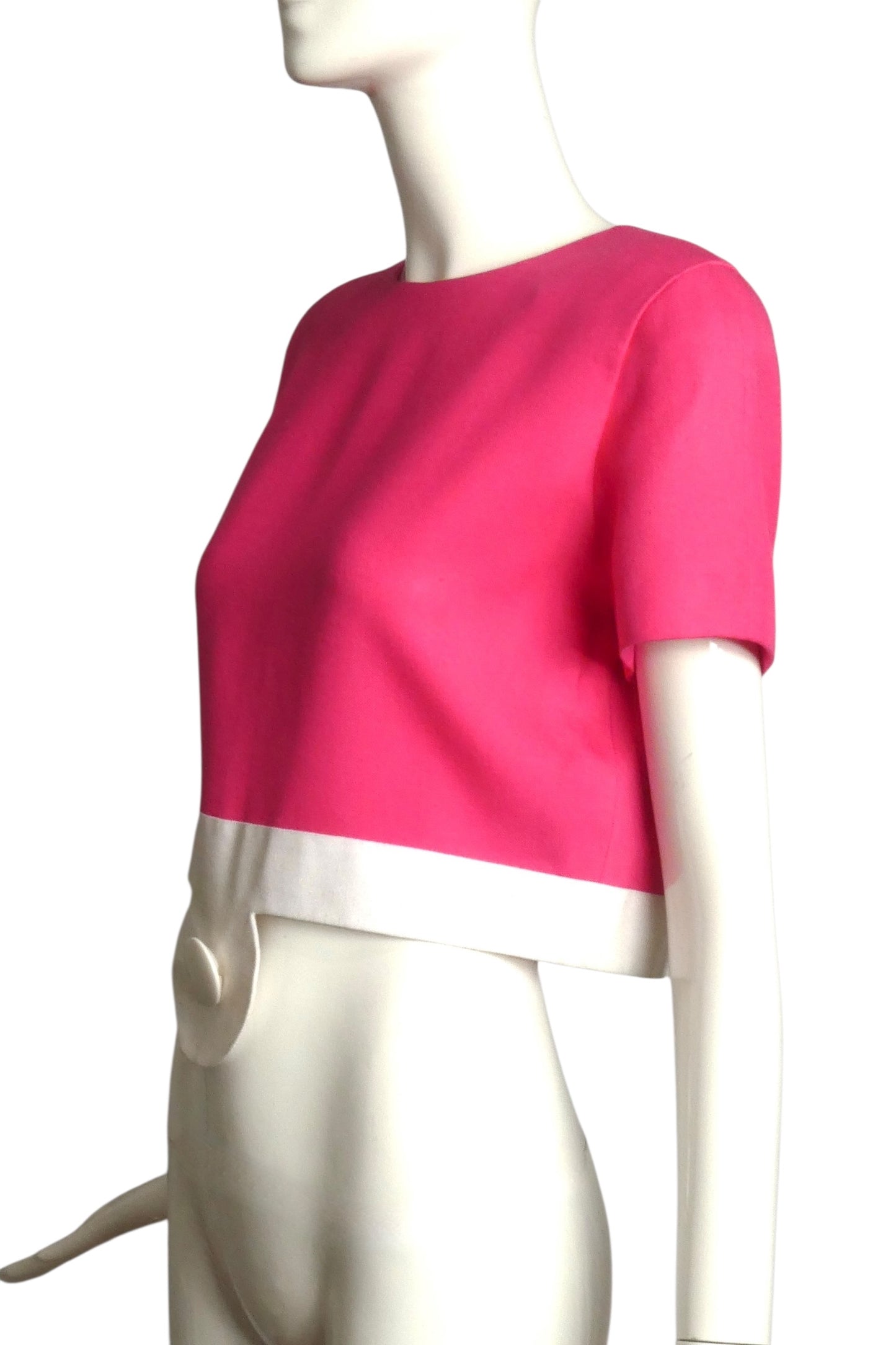 PIERRE CARDIN (HAUTE COUTURE)- 2007 Pink Rayon Cropped Top, Size 8