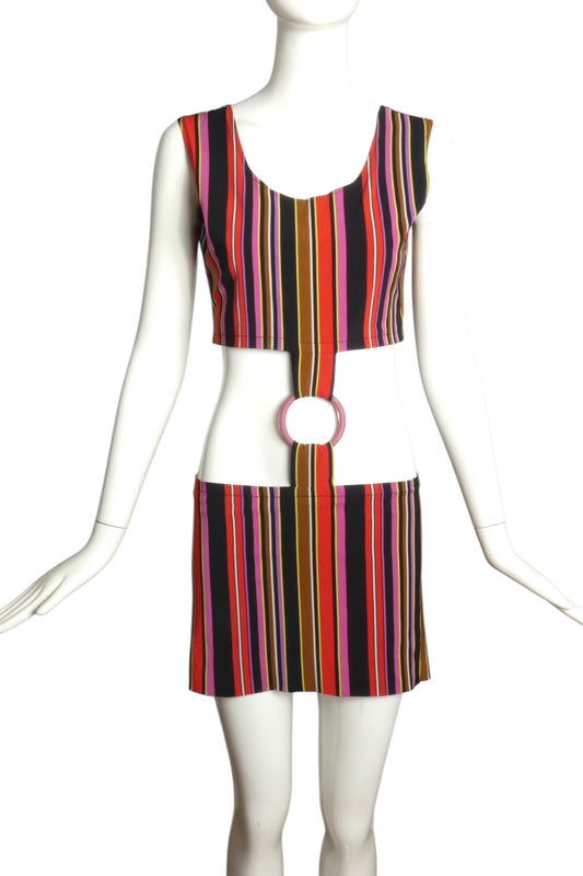 PIERRE CARDIN (HAUTE COUTURE)-1970 Stripe Knit Jumper, Size-6