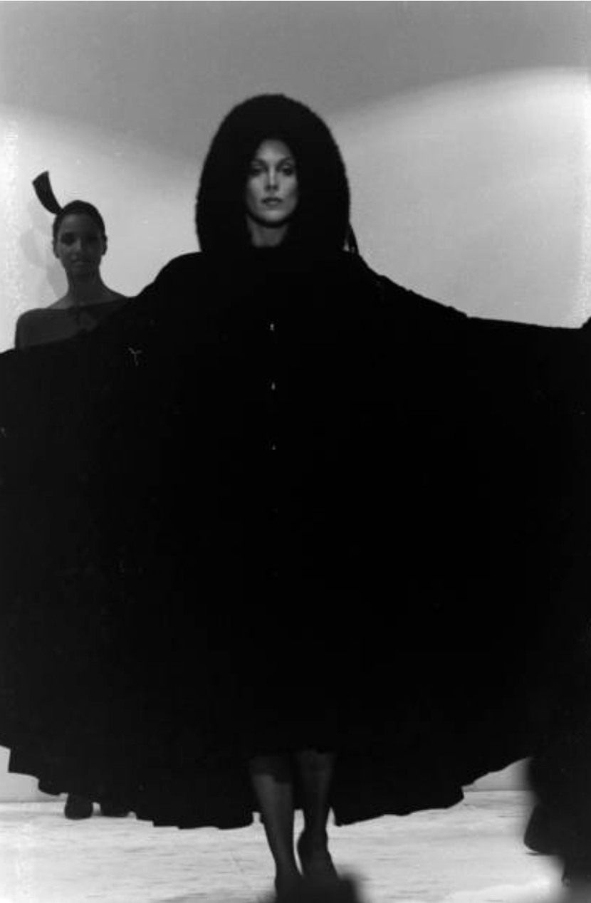 PIERRE CARDIN (HAUTE COUTURE) - 1983 Black Wool Hooded Cape, One Size