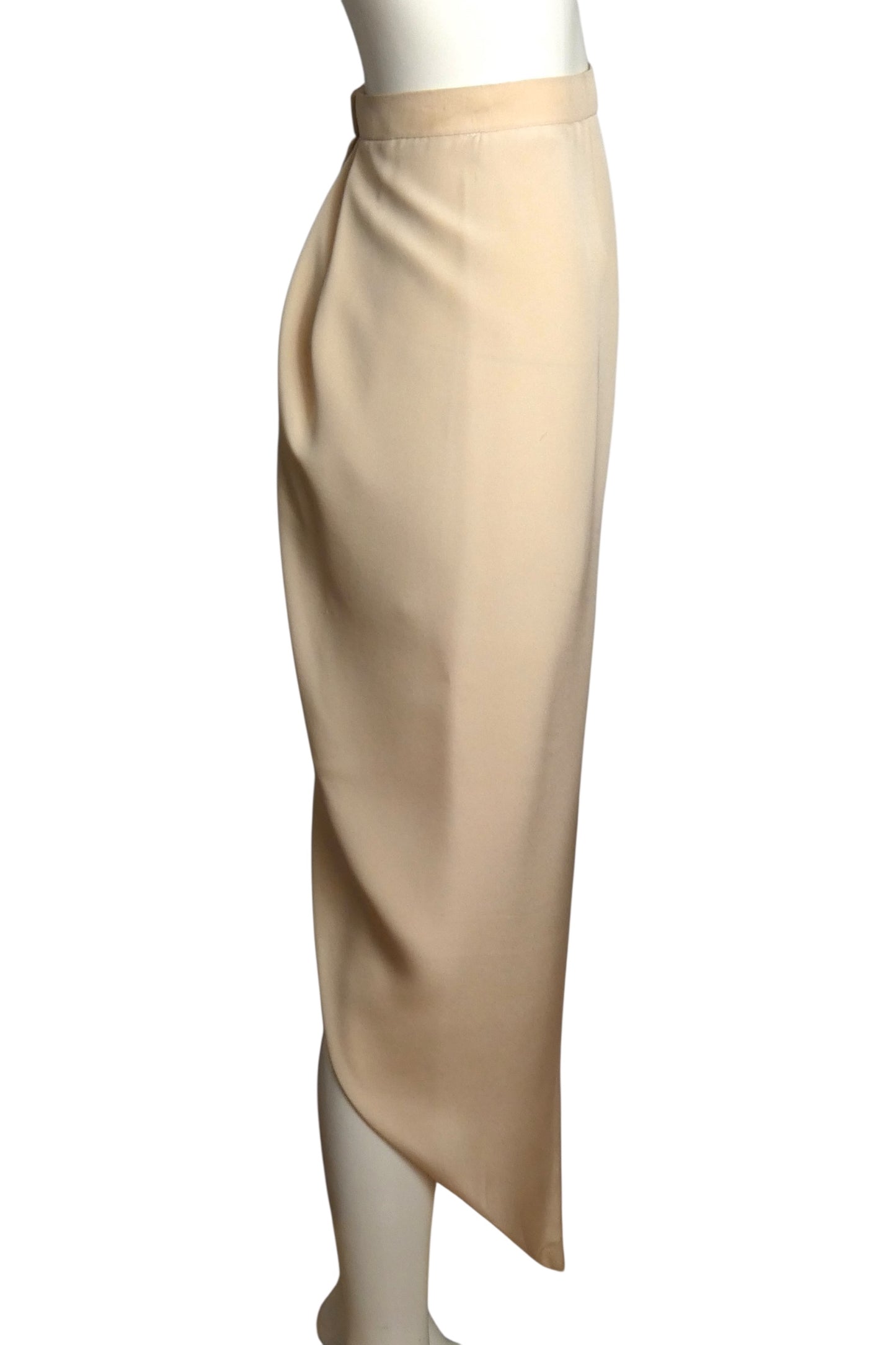 PIERRE CARDIN (HAUTE COUTURE)- 2003 Ivory Silk Hi-Low Skirt, Size 4