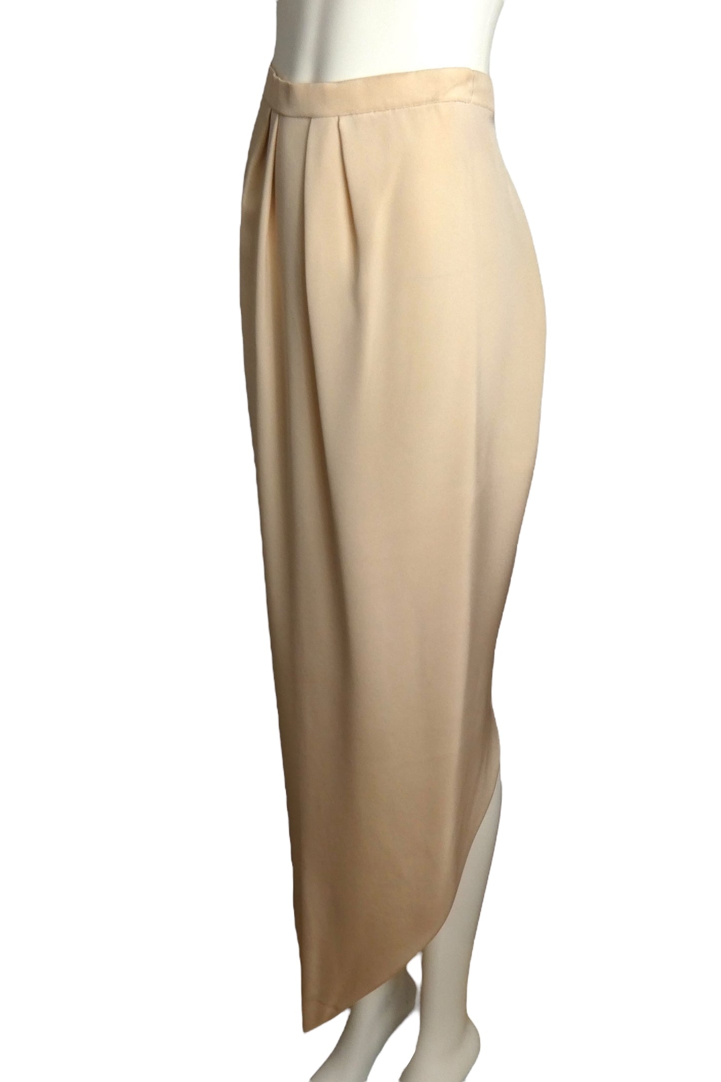 PIERRE CARDIN (HAUTE COUTURE)- 2003 Ivory Silk Hi-Low Skirt, Size 4