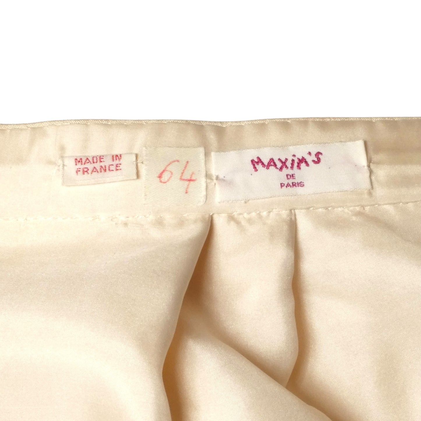 PIERRE CARDIN (HAUTE COUTURE)- 2003 Ivory Silk Hi-Low Skirt, Size 4