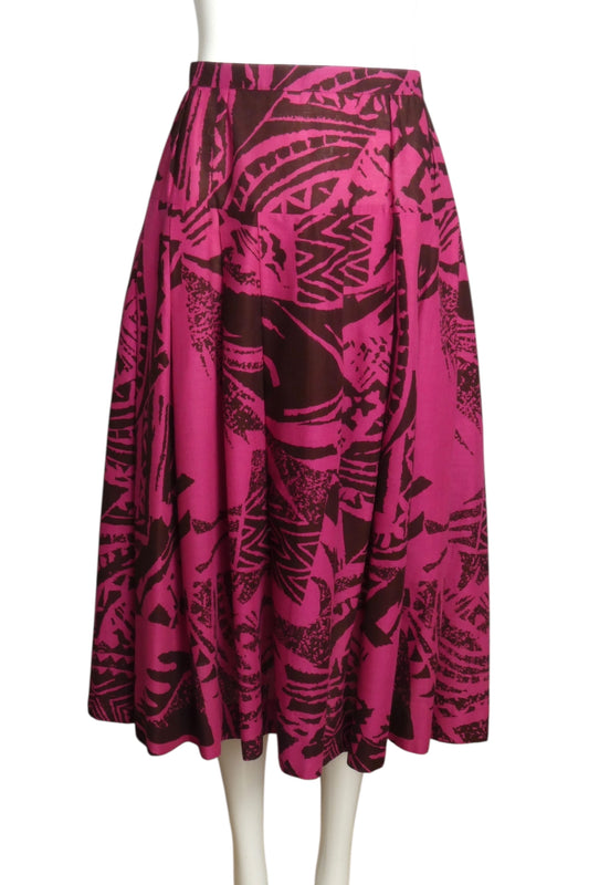 PIERRE CARDIN- 2000 Multi Color Print Cotton Skirt, Size 6