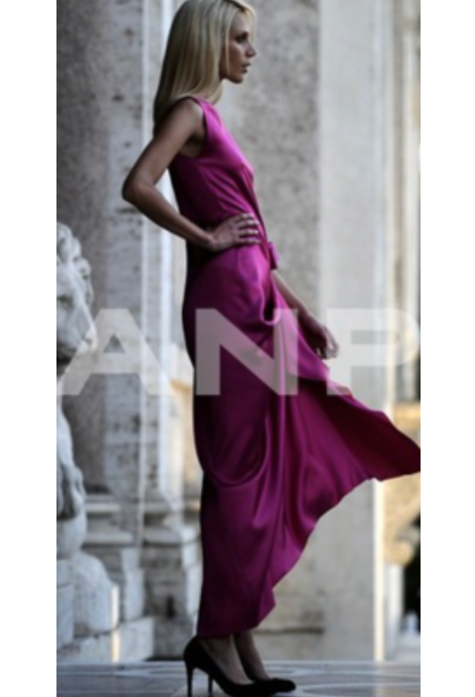 PIERRE CARDIN (HAUTE COUTURE)- 2011 Purple Charmeuse Gown, Size 6