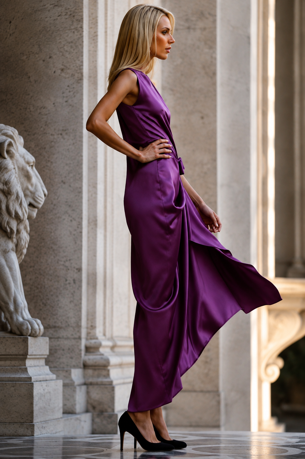 PIERRE CARDIN - 2011 Lavender Charmeuse Gown, Size 6