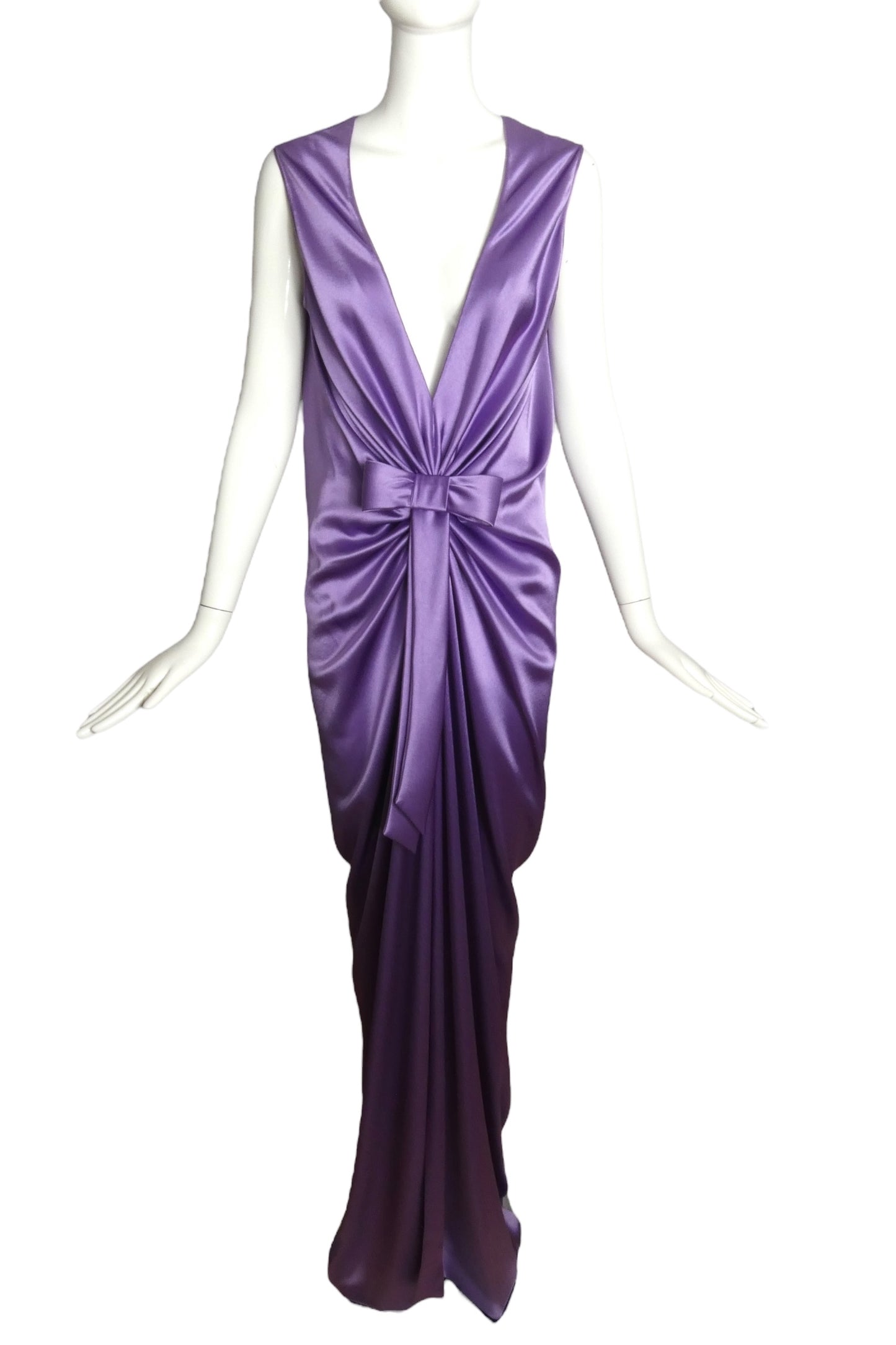 PIERRE CARDIN (HAUTE COUTURE)- 2011 Purple Charmeuse Gown, Size 6
