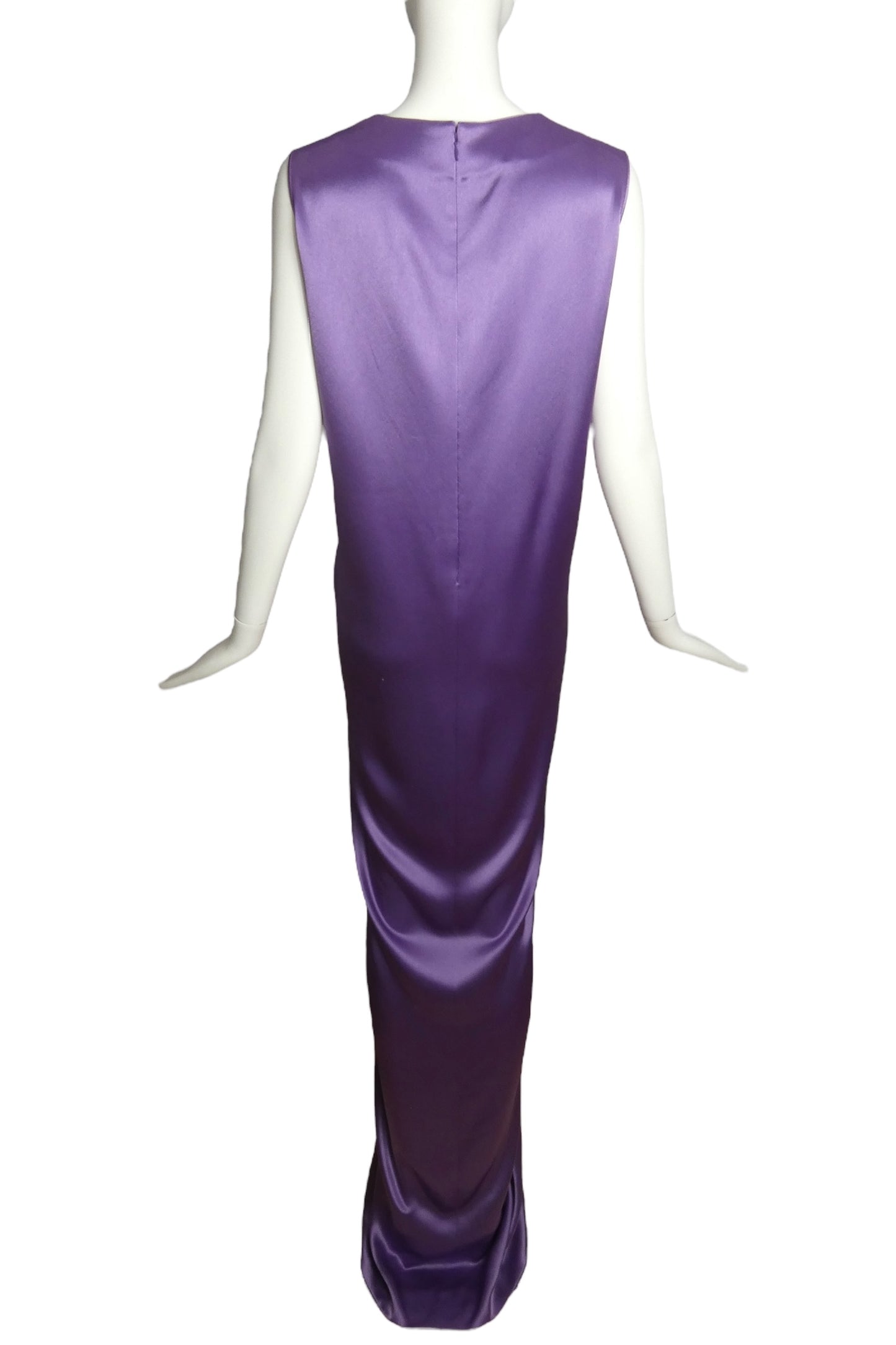 PIERRE CARDIN (HAUTE COUTURE)- 2011 Purple Charmeuse Gown, Size 6
