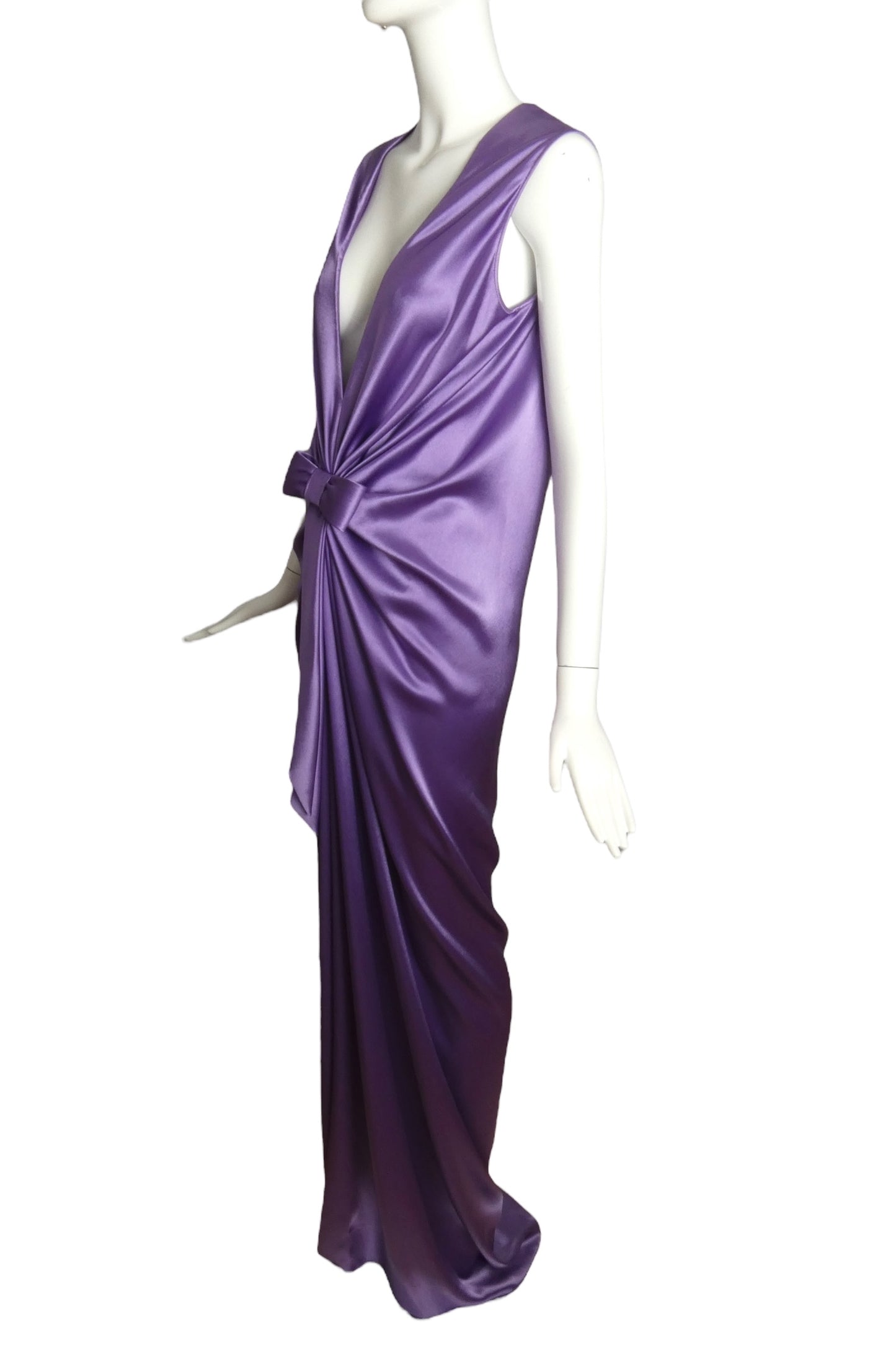 PIERRE CARDIN (HAUTE COUTURE)- 2011 Purple Charmeuse Gown, Size 6