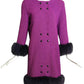 PIERRE CARDIN BOUTIQUE-1990 Wool & Fur Coat, Size-10