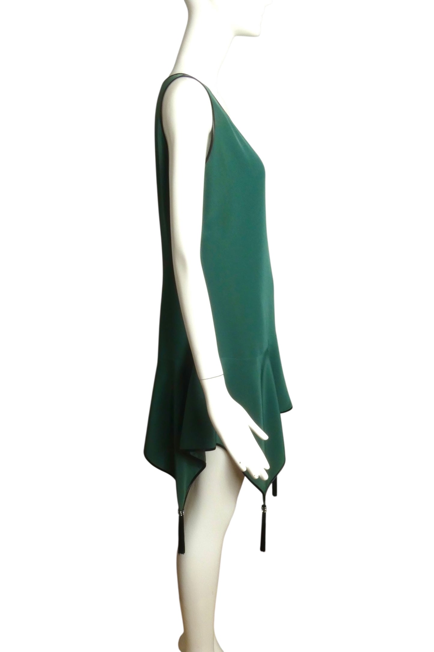 PIERRE CARDIN-2009 Green Crepe Slip Dress, Size-4