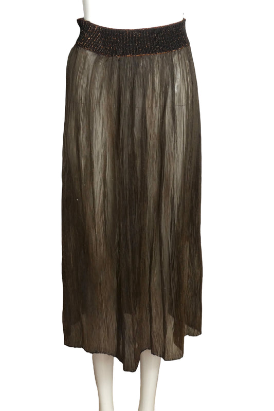 PIERRE CARDIN (HAUTE COUTURE)- 2010 Metallic Plisse Skirt, Size 8