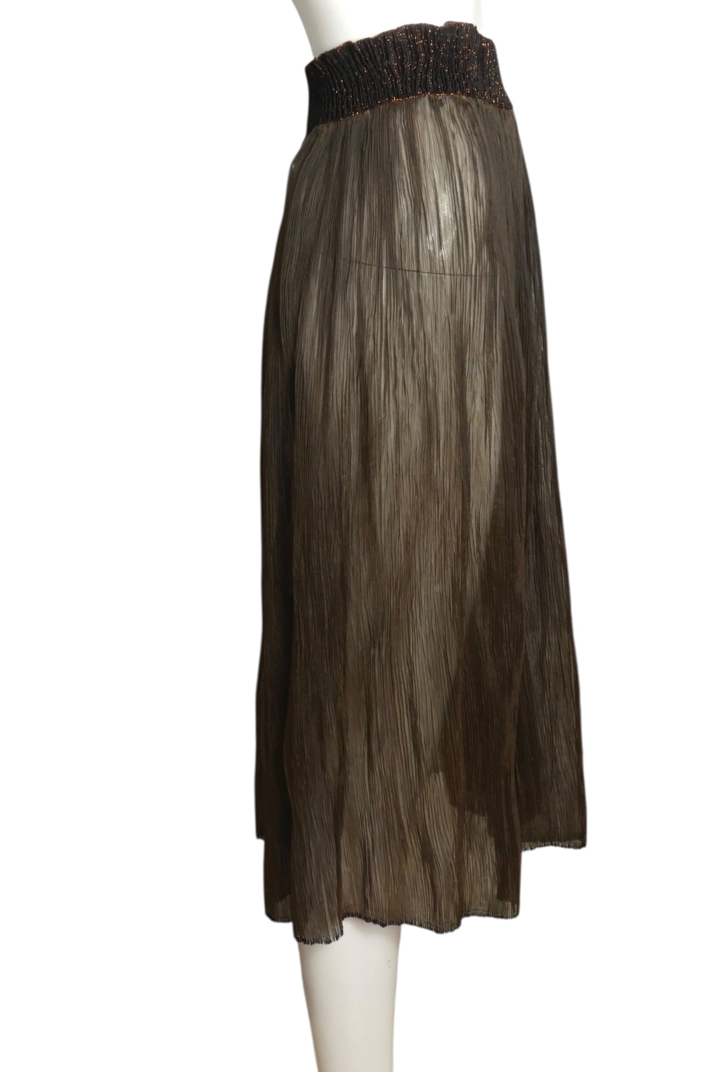 PIERRE CARDIN (HAUTE COUTURE)- 2010 Metallic Plisse Skirt, Size 8