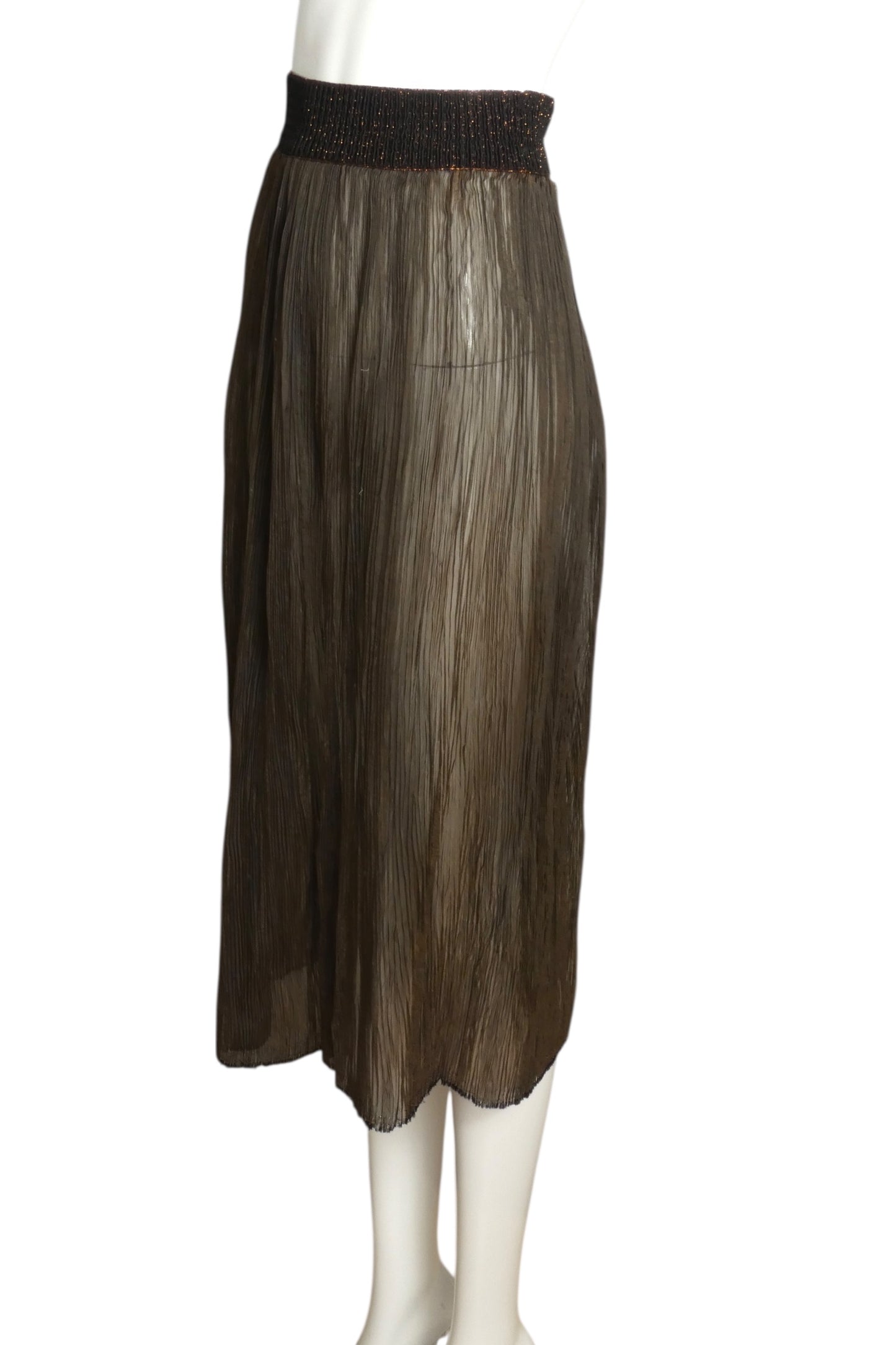 PIERRE CARDIN (HAUTE COUTURE)- 2010 Metallic Plisse Skirt, Size 8