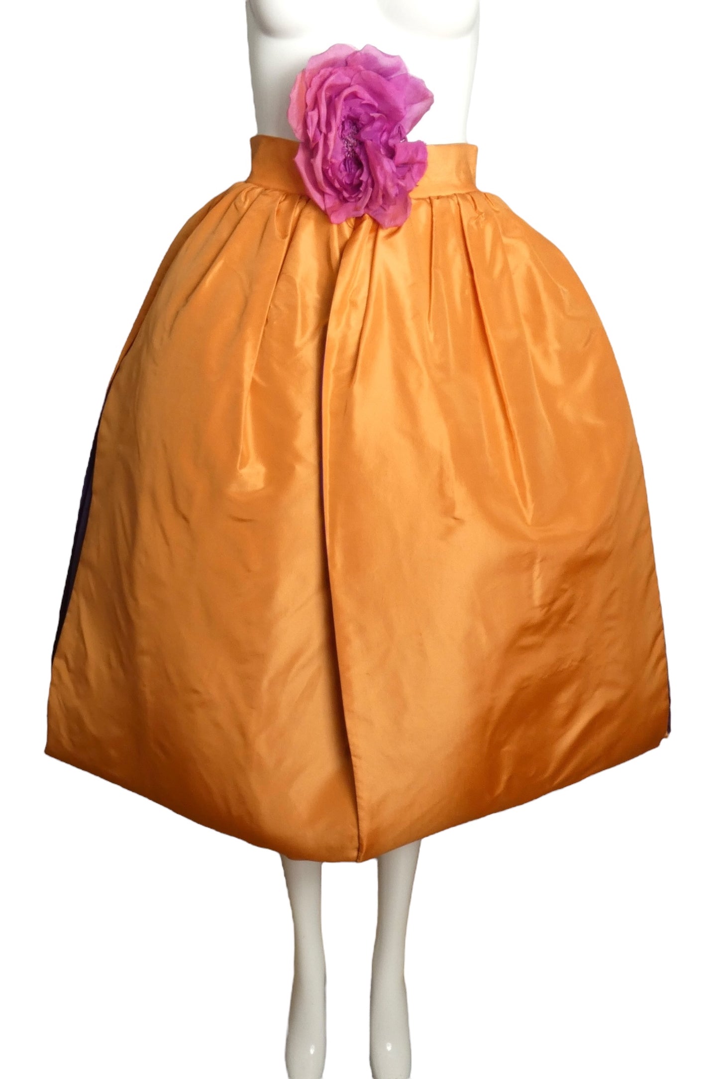 PIERRE CARDIN- 1997 Orange Taffeta Petal Skirt, Size 4