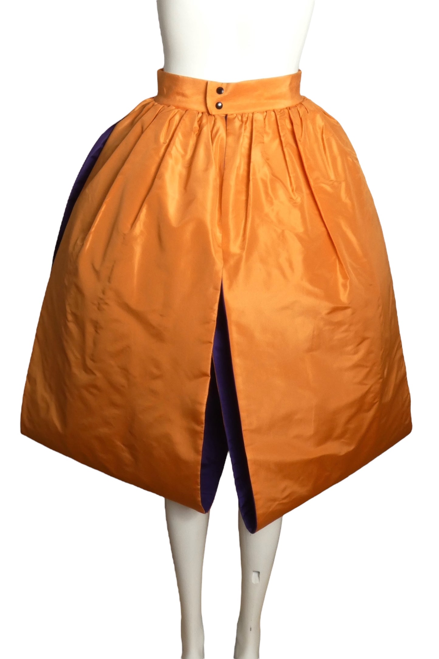 PIERRE CARDIN- 1997 Orange Taffeta Petal Skirt, Size 4