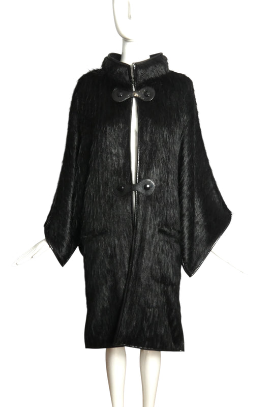 PIERRE CARDIN (HAUTE COUTURE) -2007 Black Faux Fur Coat, Size-8