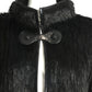 PIERRE CARDIN (HAUTE COUTURE) -2007 Black Faux Fur Coat, Size-8