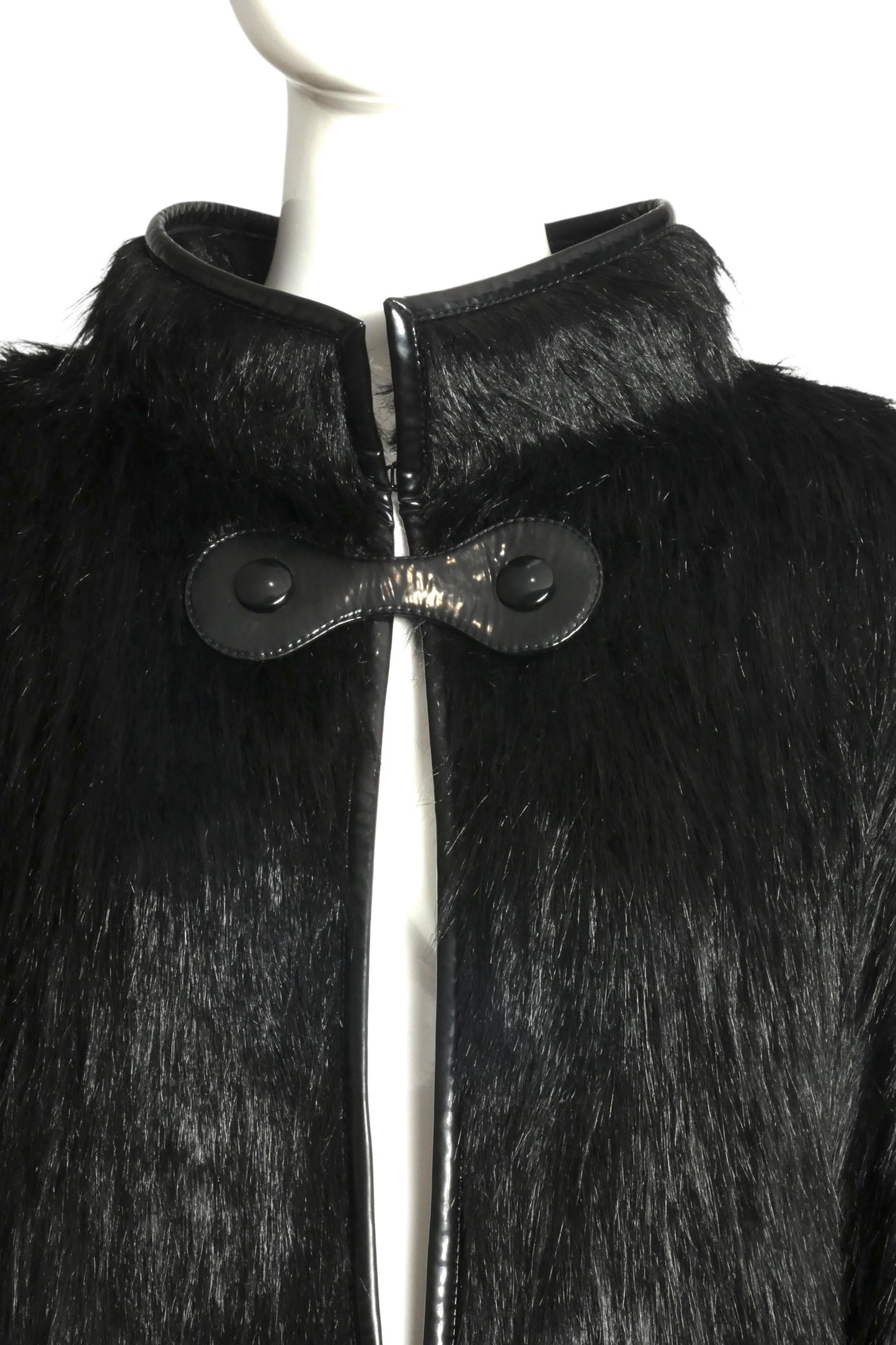 PIERRE CARDIN (HAUTE COUTURE) -2007 Black Faux Fur Coat, Size-8