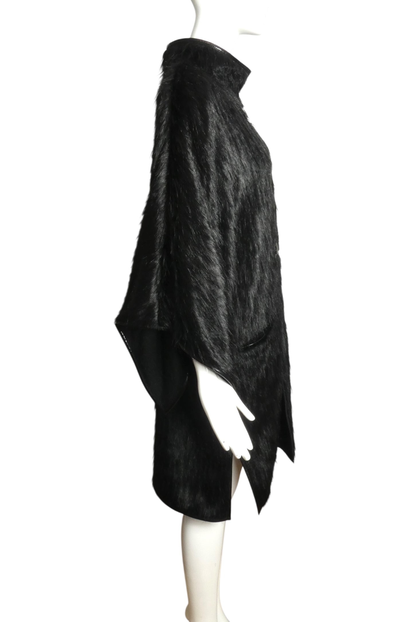 PIERRE CARDIN (HAUTE COUTURE) -2007 Black Faux Fur Coat, Size-8