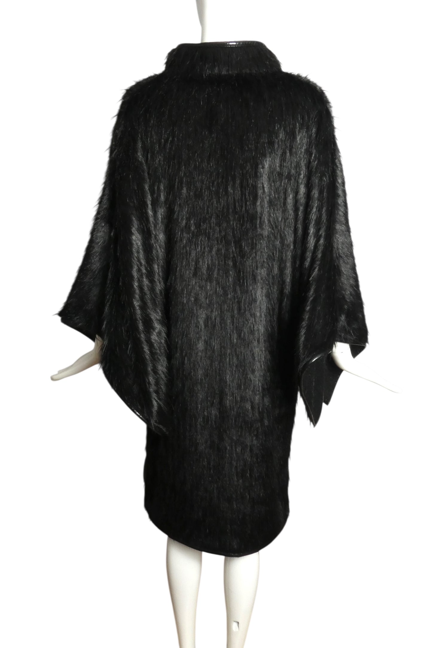 PIERRE CARDIN (HAUTE COUTURE) -2007 Black Faux Fur Coat, Size-8