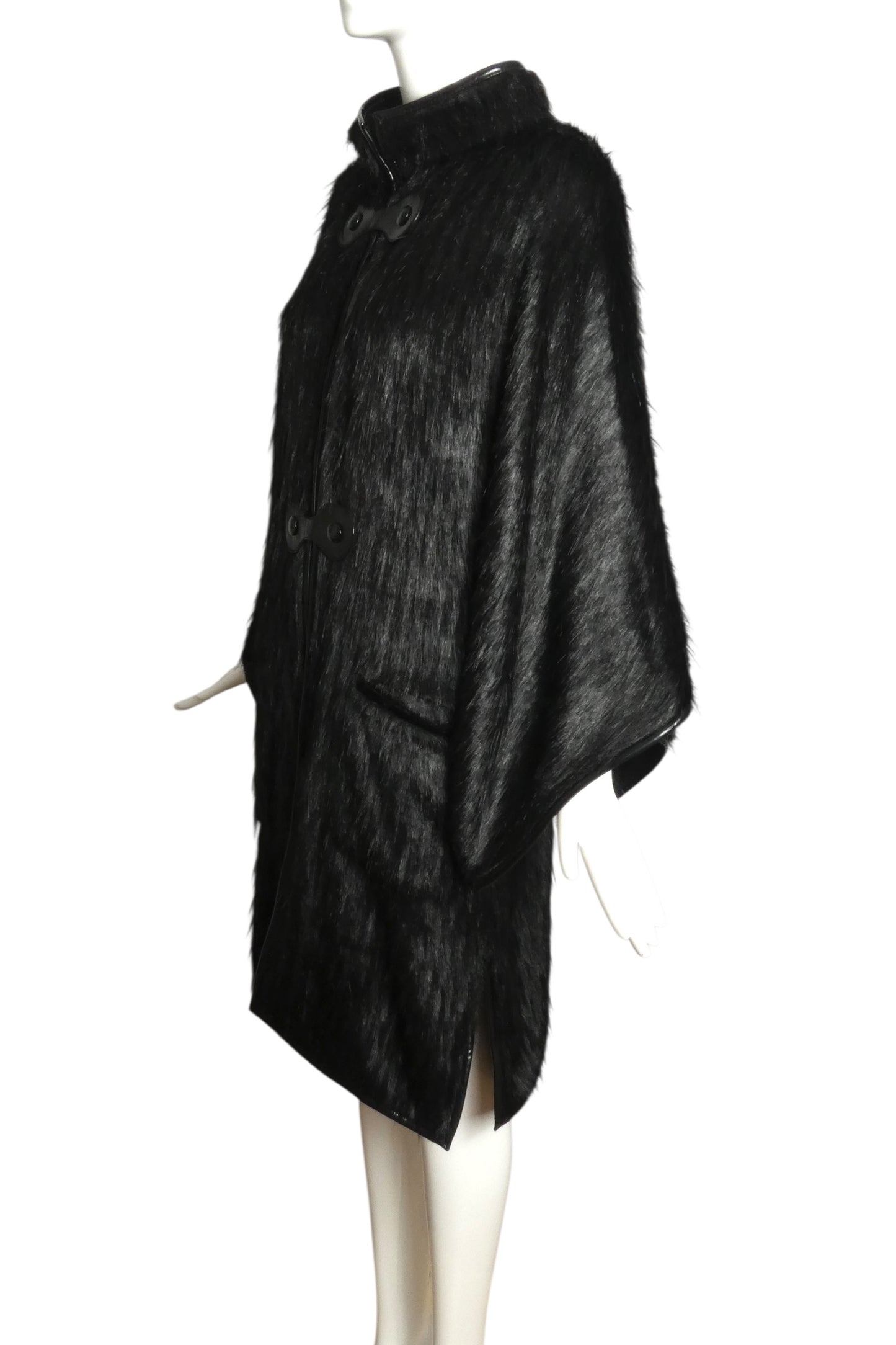 PIERRE CARDIN (HAUTE COUTURE) -2007 Black Faux Fur Coat, Size-8