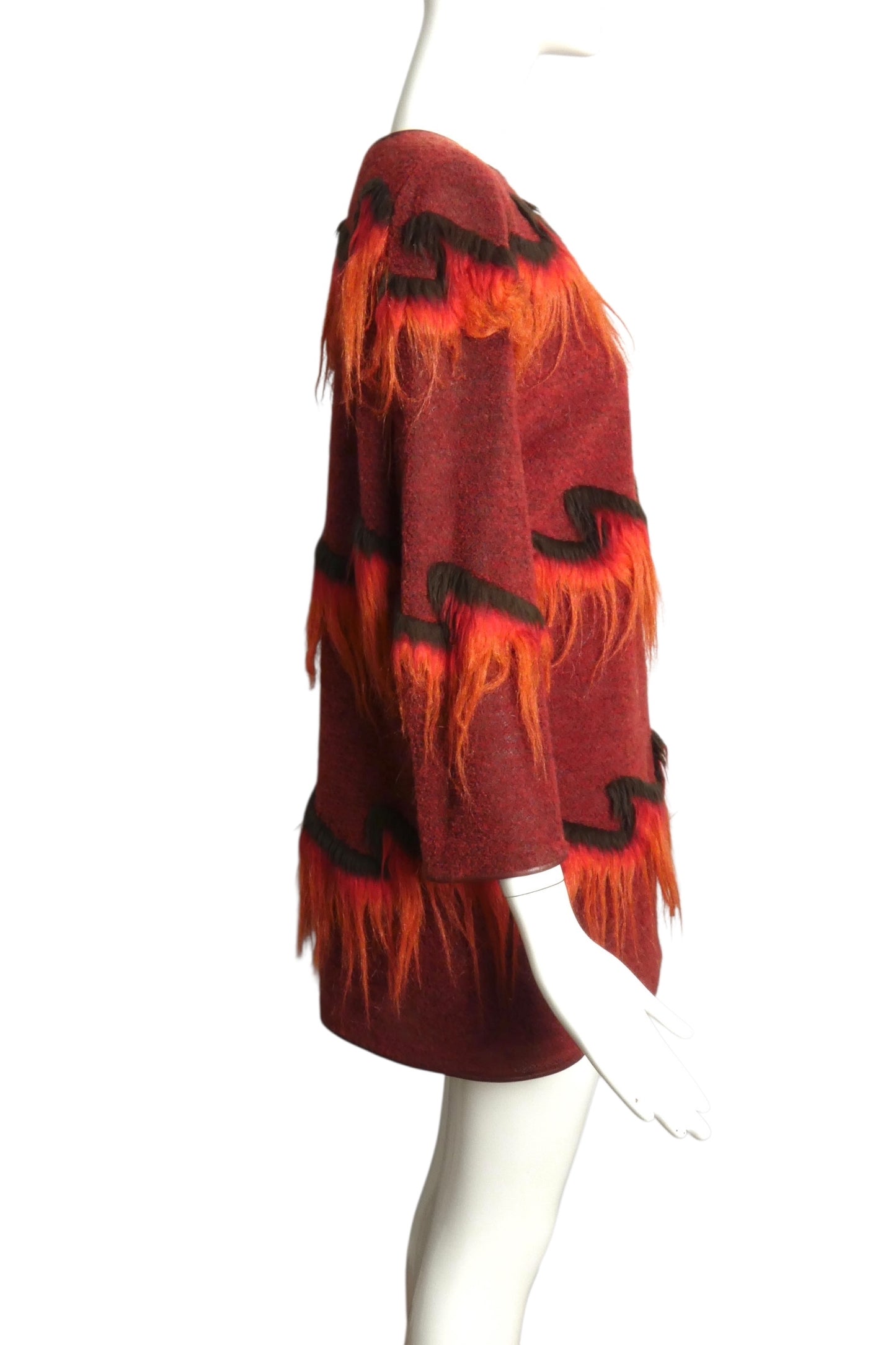 PIERRE CARDIN  -2012 Wool & Fur Knit Dress, Size-12