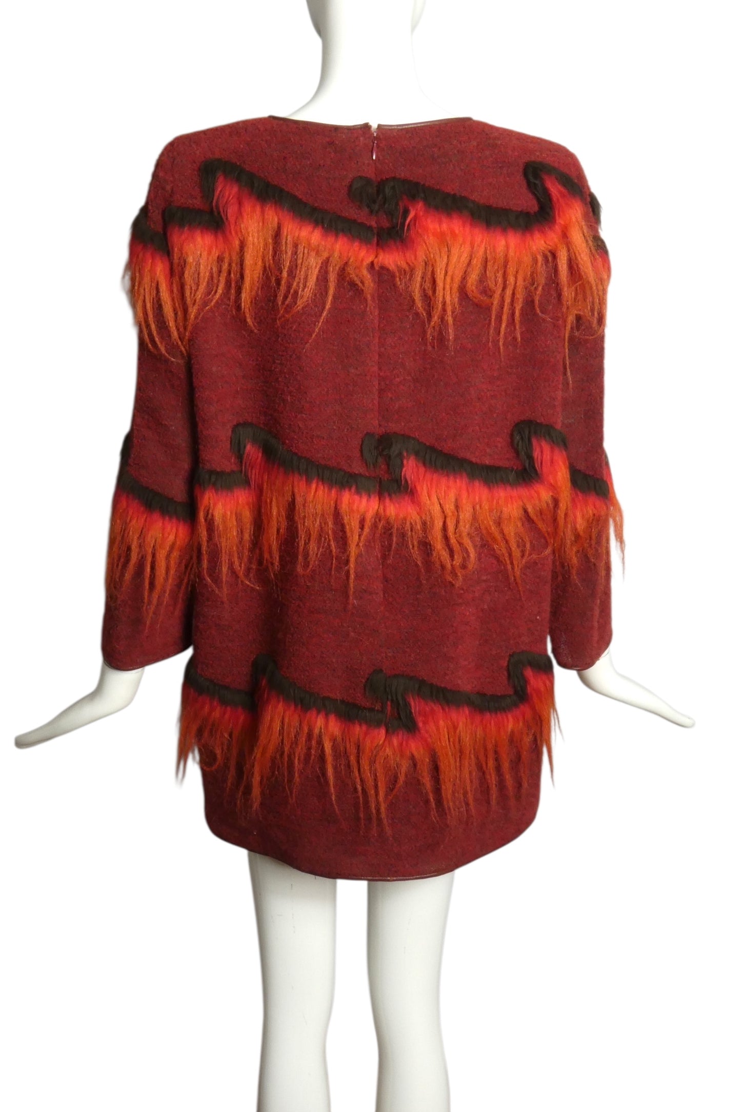 PIERRE CARDIN  -2012 Wool & Fur Knit Dress, Size-12