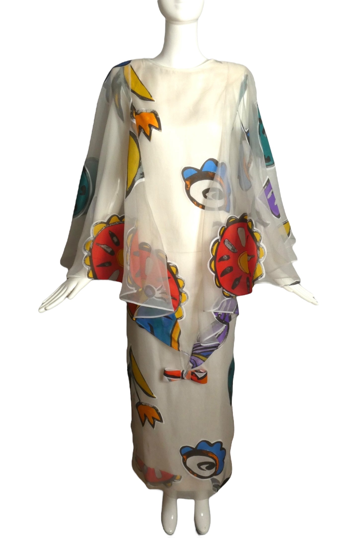 PIERRE CARDIN (HAUTE COUTURE) - 1998 Print Organza Gown, Size 8