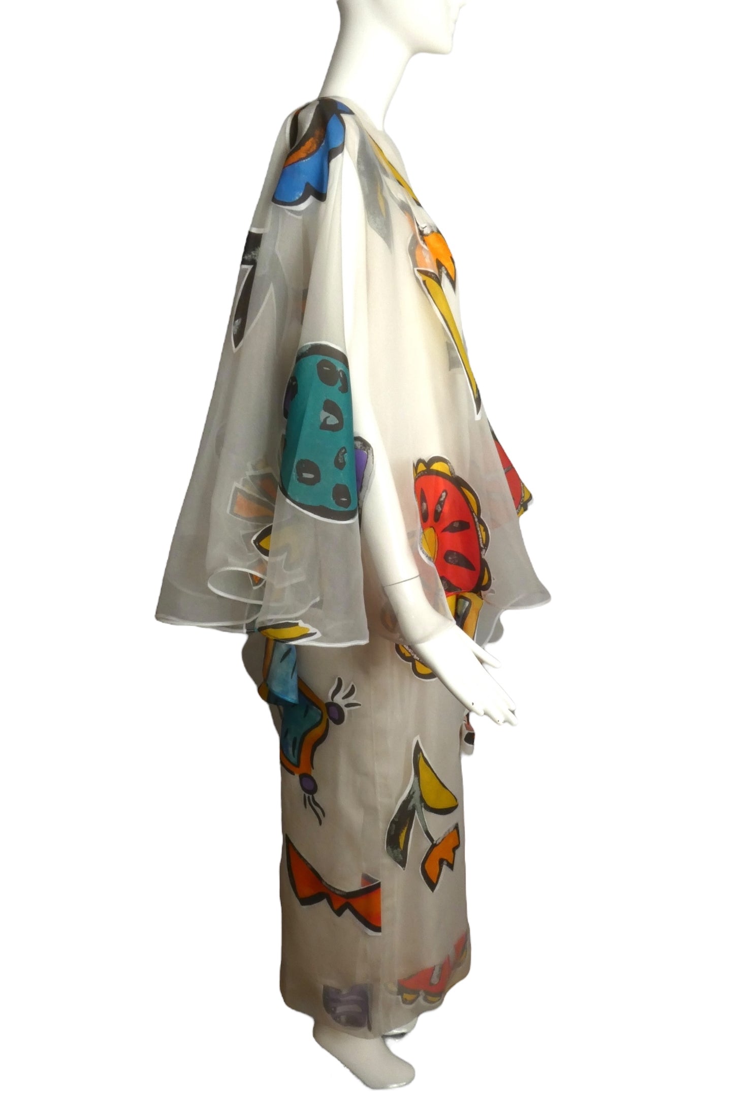 PIERRE CARDIN (HAUTE COUTURE) - 1998 Print Organza Gown, Size 8