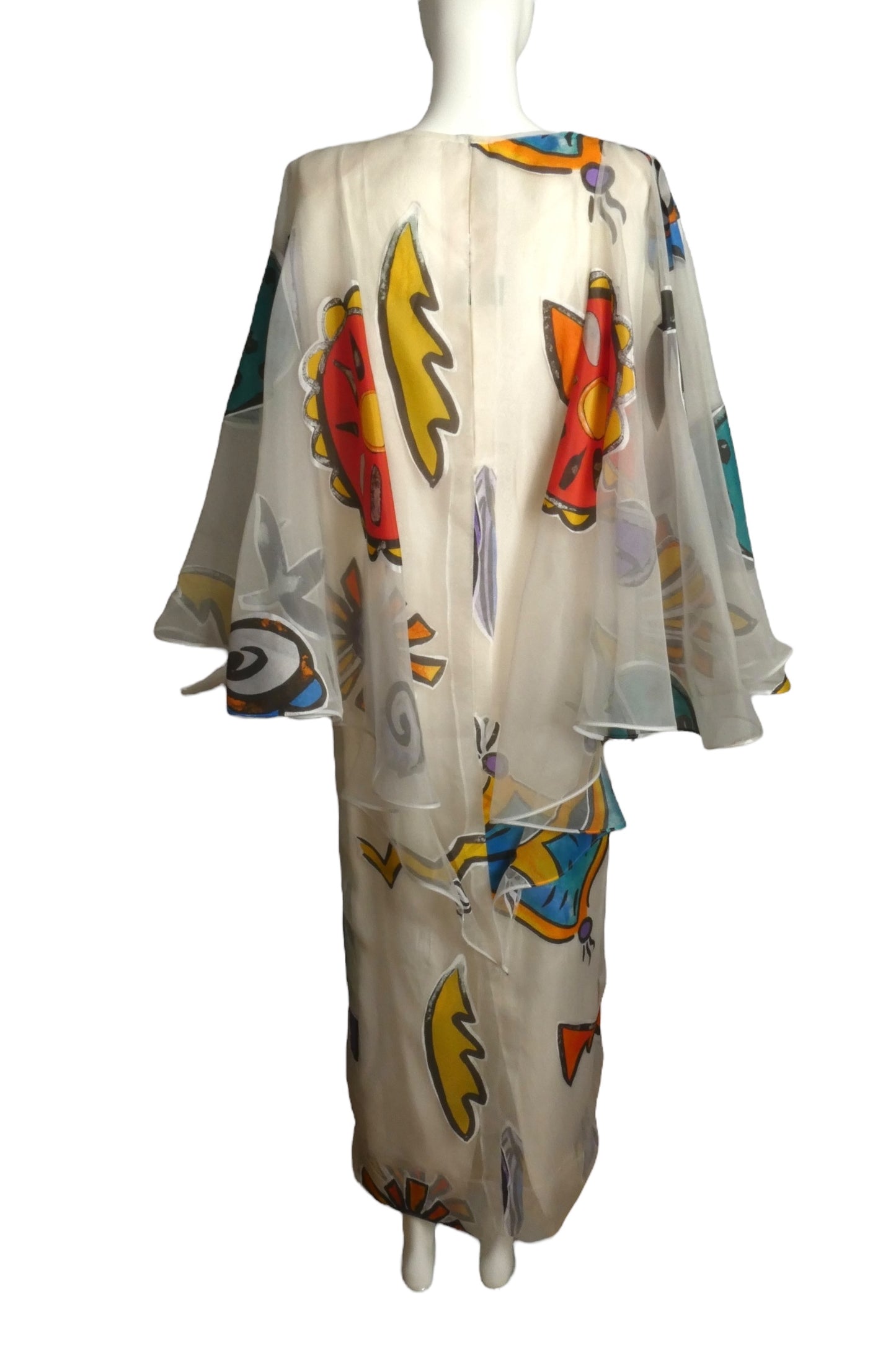 PIERRE CARDIN (HAUTE COUTURE) - 1998 Print Organza Gown, Size 8