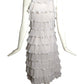 PIERRE CARDIN-1999 Ivory Tiered Ruffle Dress, Size-2