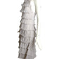 PIERRE CARDIN-1999 Ivory Tiered Ruffle Dress, Size-2