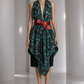 PIERRE CARDIN HERITAGE - 2012 Green, Maroon 2pc Silk & Velvet Skirt Set, Size 4